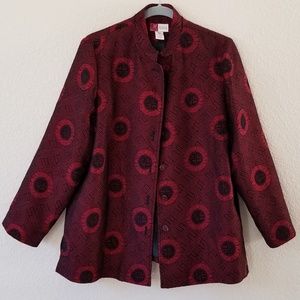 JM Petite Collection red and black jacket size 14p